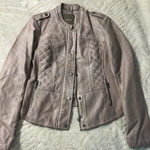 Dusty rose distressed leather jacket